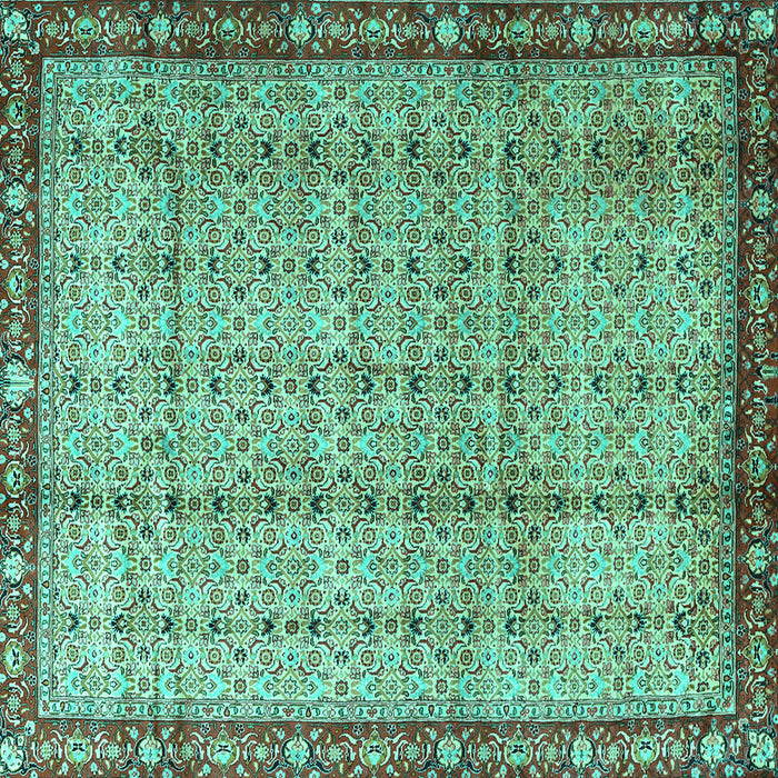 Square Persian Turquoise Traditional Rug, tr3360turq