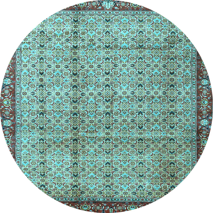 Round Persian Light Blue Traditional Rug, tr3360lblu
