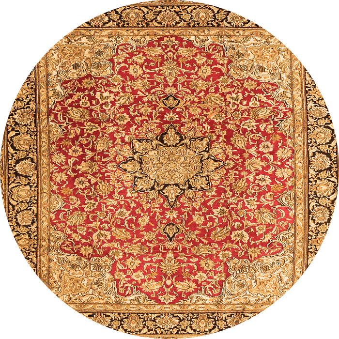Machine Washable Persian Orange Traditional Area Rugs, wshtr3361org