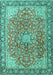 Machine Washable Persian Turquoise Traditional Area Rugs, wshtr3361turq