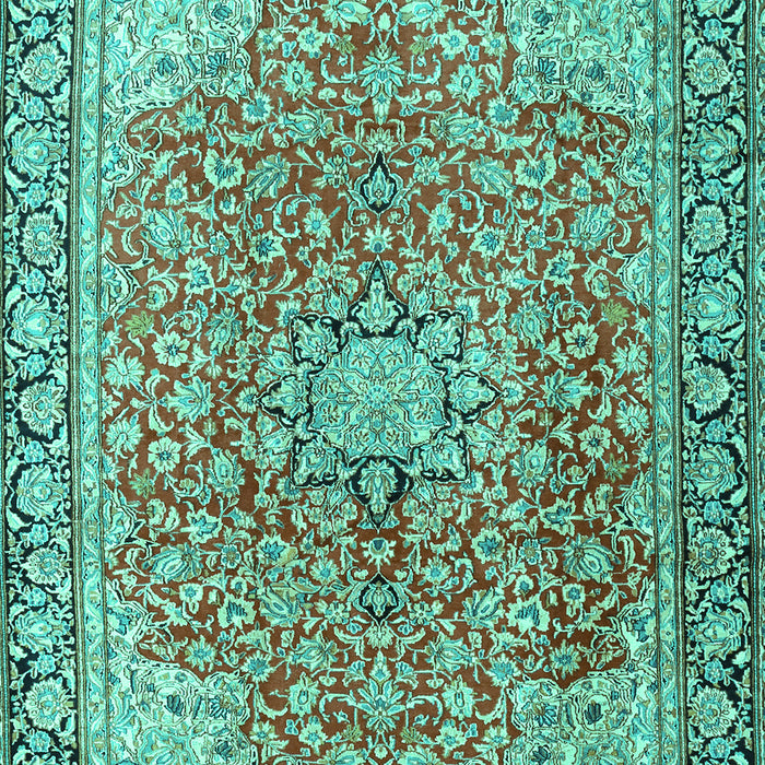 Machine Washable Persian Turquoise Traditional Area Rugs, wshtr3361turq