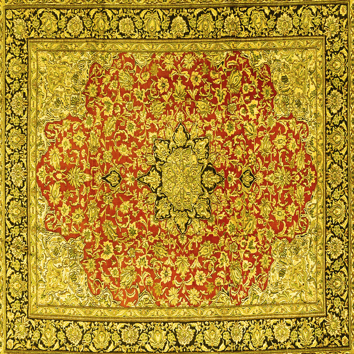 Square Persian Yellow Traditional Rug, tr3361yw