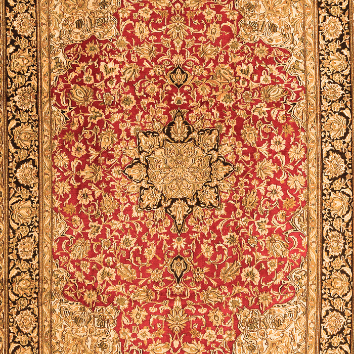Serging Thickness of Machine Washable Persian Orange Traditional Area Rugs, wshtr3361org