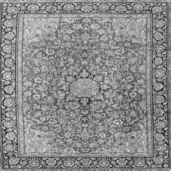 Round Machine Washable Persian Gray Traditional Rug, wshtr3361gry