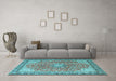 Machine Washable Persian Light Blue Traditional Rug in a Living Room, wshtr3361lblu