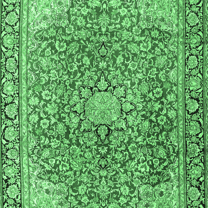 Machine Washable Persian Emerald Green Traditional Area Rugs, wshtr3361emgrn