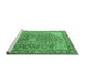 Sideview of Machine Washable Persian Emerald Green Traditional Area Rugs, wshtr3361emgrn