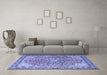 Machine Washable Persian Blue Traditional Rug in a Living Room, wshtr3361blu