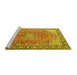 Sideview of Machine Washable Persian Yellow Traditional Rug, wshtr3361yw