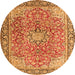 Square Persian Orange Traditional Rug, tr3361org