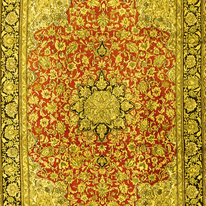 Machine Washable Persian Yellow Traditional Rug, wshtr3361yw