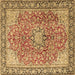 Square Persian Brown Traditional Rug, tr3361brn