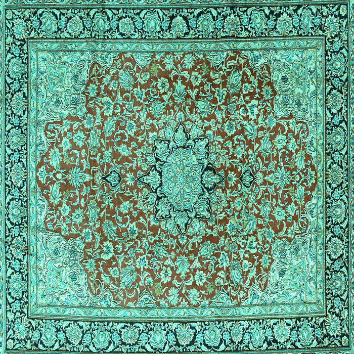 Square Persian Turquoise Traditional Rug, tr3361turq