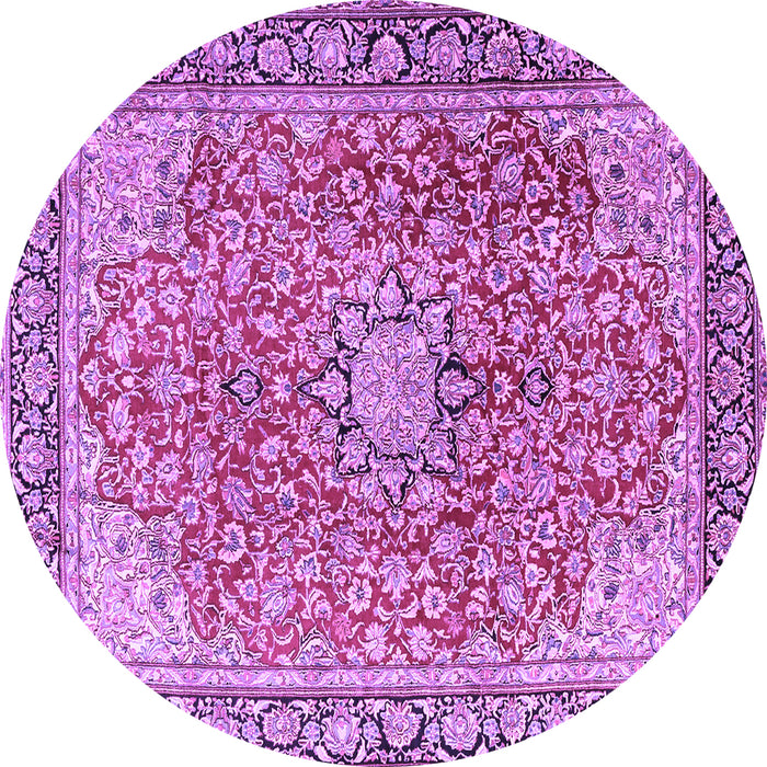 Round Persian Purple Traditional Rug, tr3361pur