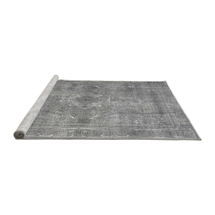 Sideview of Machine Washable Traditional Dark Gray Rug, wshtr3362