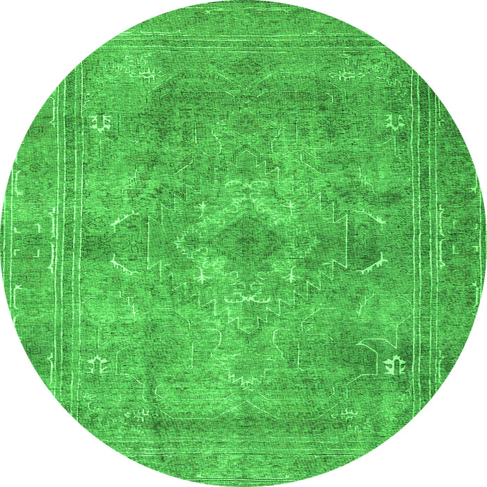 Square Persian Green Traditional Rug, tr3362grn