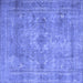 Square Persian Blue Traditional Rug, tr3362blu