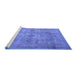 Sideview of Machine Washable Persian Blue Traditional Rug, wshtr3362blu