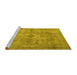 Sideview of Machine Washable Persian Yellow Traditional Rug, wshtr3362yw