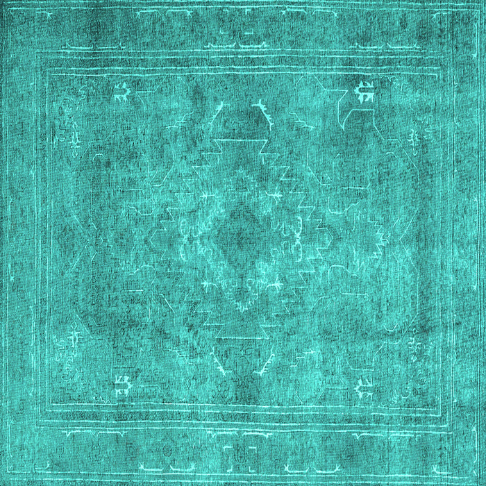 Square Machine Washable Persian Turquoise Traditional Area Rugs, wshtr3362turq