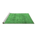 Sideview of Machine Washable Persian Emerald Green Traditional Area Rugs, wshtr3362emgrn