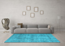 Machine Washable Persian Light Blue Traditional Rug in a Living Room, wshtr3362lblu