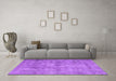 Machine Washable Persian Purple Traditional Area Rugs in a Living Room, wshtr3362pur