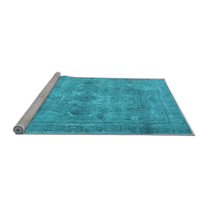 Sideview of Machine Washable Persian Light Blue Traditional Rug, wshtr3362lblu