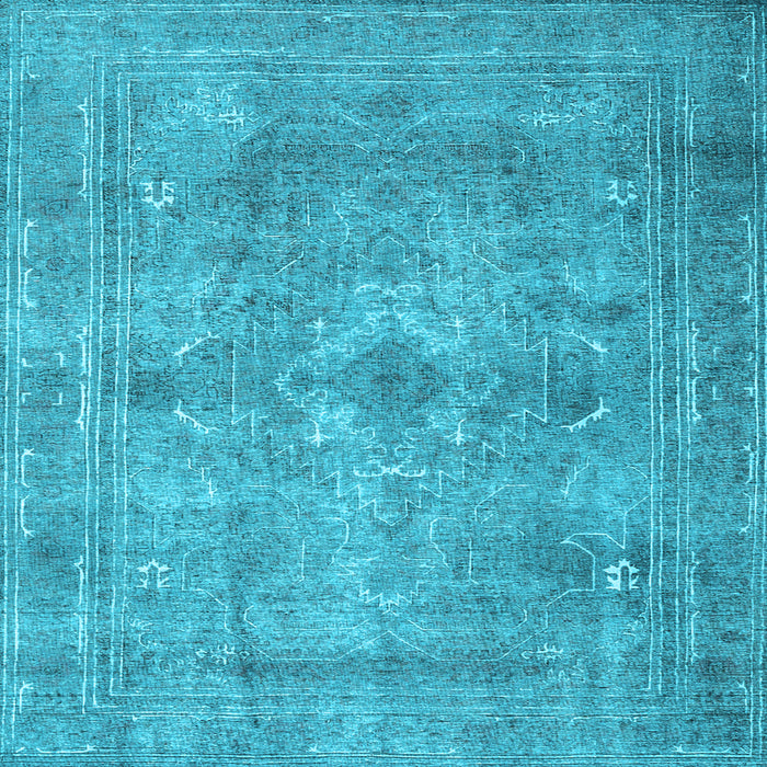 Square Machine Washable Persian Light Blue Traditional Rug, wshtr3362lblu