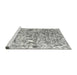 Sideview of Machine Washable Traditional Grey Gray Rug, wshtr3363