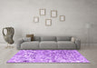 Machine Washable Persian Purple Traditional Area Rugs in a Living Room, wshtr3363pur