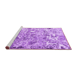 Sideview of Machine Washable Persian Purple Traditional Area Rugs, wshtr3363pur