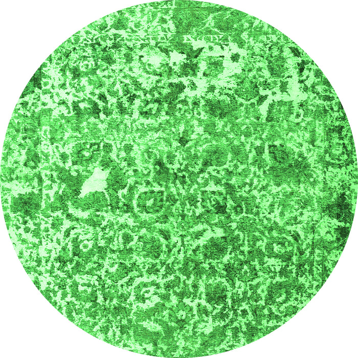 Square Persian Green Traditional Rug, tr3363grn