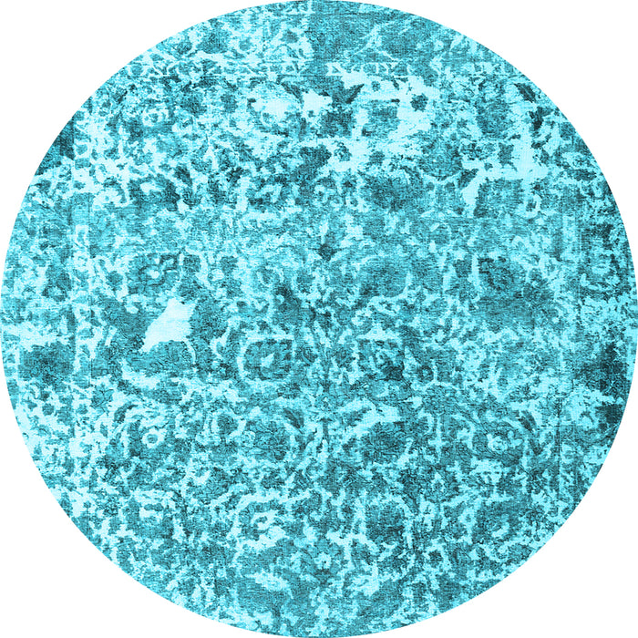 Round Persian Light Blue Traditional Rug, tr3363lblu