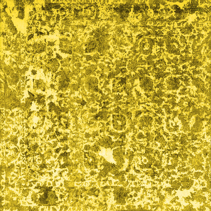 Square Machine Washable Persian Yellow Traditional Rug, wshtr3363yw