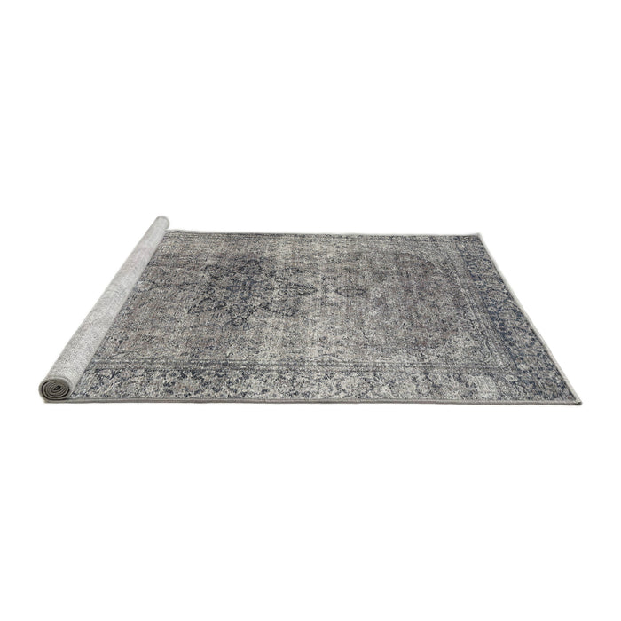Sideview of Machine Washable Traditional Gray Rug, wshtr3364