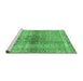 Sideview of Machine Washable Persian Emerald Green Traditional Area Rugs, wshtr3364emgrn