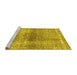 Sideview of Machine Washable Persian Yellow Traditional Rug, wshtr3364yw