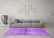 Machine Washable Persian Purple Traditional Area Rugs in a Living Room, wshtr3364pur