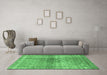 Machine Washable Persian Emerald Green Traditional Area Rugs in a Living Room,, wshtr3364emgrn