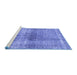 Sideview of Machine Washable Persian Blue Traditional Rug, wshtr3364blu