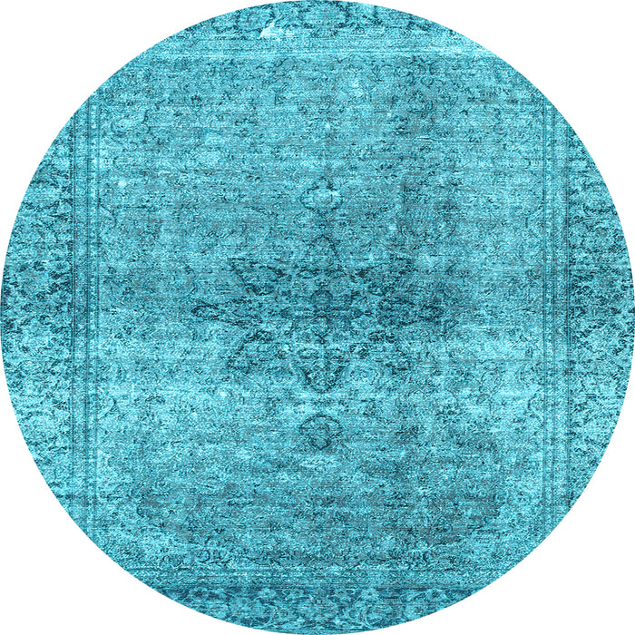 Round Persian Light Blue Traditional Rug, tr3364lblu