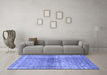 Machine Washable Persian Blue Traditional Rug in a Living Room, wshtr3364blu