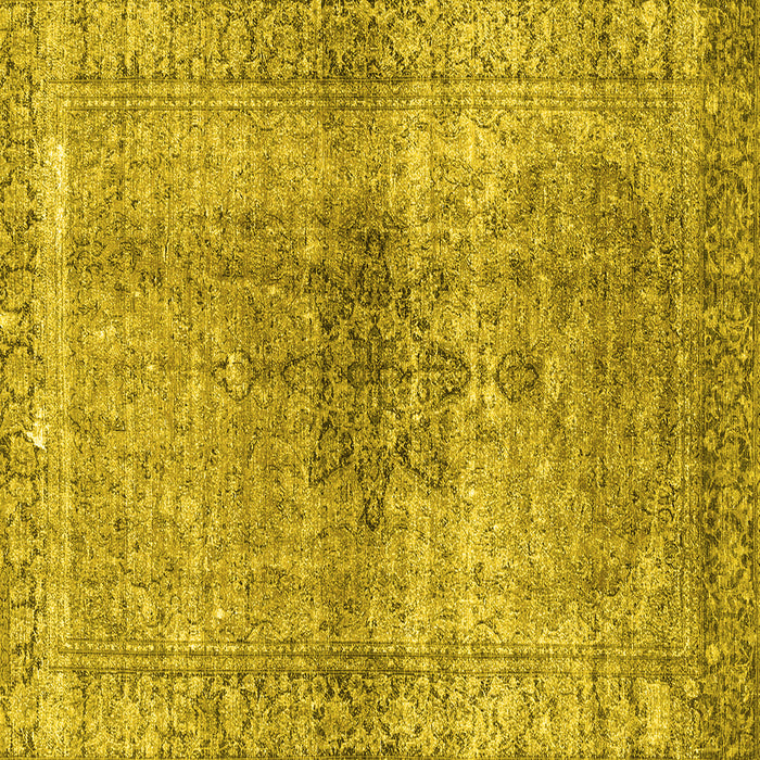 Square Persian Yellow Traditional Rug, tr3364yw