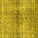 Square Persian Yellow Traditional Rug, tr3364yw