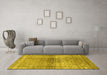 Machine Washable Persian Yellow Traditional Rug in a Living Room, wshtr3364yw