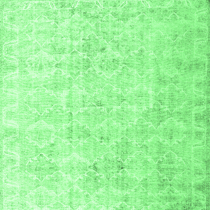 Square Machine Washable Persian Emerald Green Traditional Area Rugs, wshtr3365emgrn