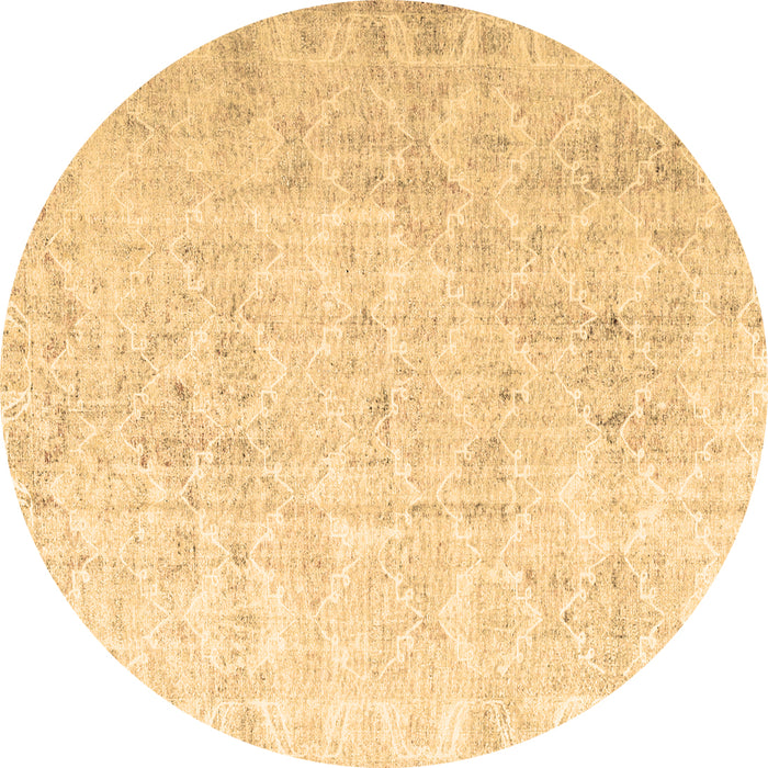 Round Machine Washable Persian Brown Traditional Rug, wshtr3365brn