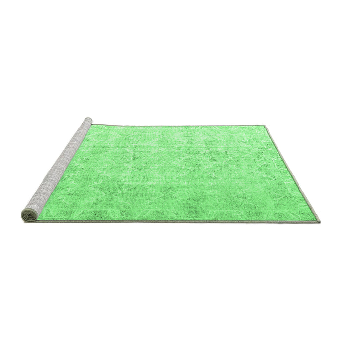 Sideview of Machine Washable Persian Emerald Green Traditional Area Rugs, wshtr3365emgrn