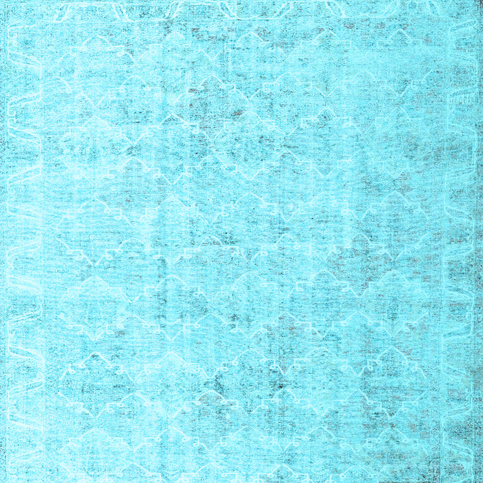 Square Machine Washable Persian Light Blue Traditional Rug, wshtr3365lblu